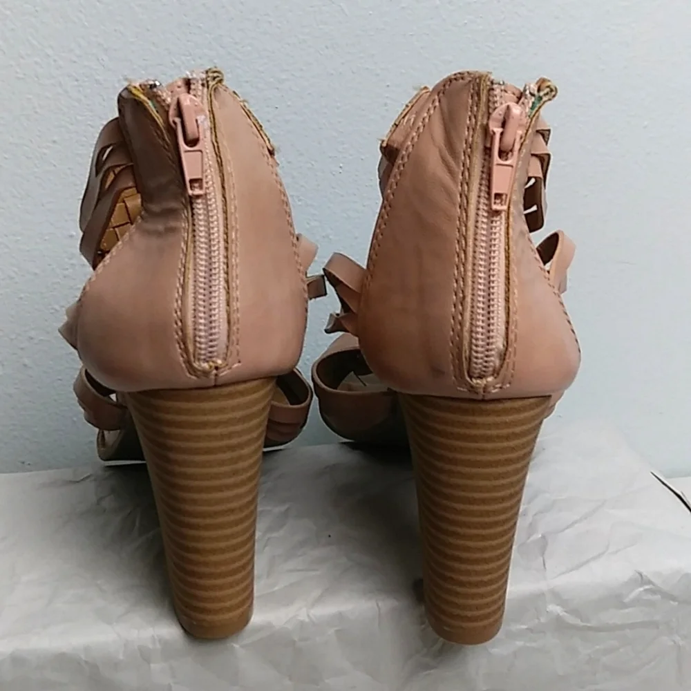 Report Rally Mauve Block Heel Sandals Shoes Women's Size 8.5 Casual Zip Ankle